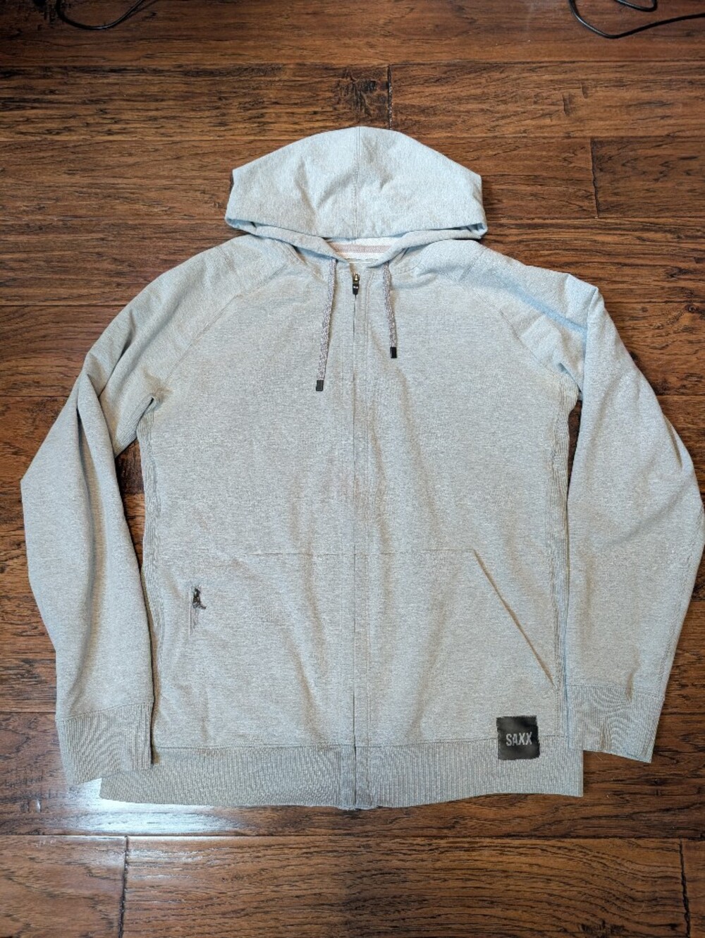 Saxx Down Time Hoodie in Light Grey Size Large